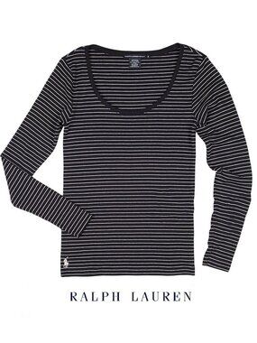 NWOT Ralph Lauren Sport Striped Scoop-neck Long Sleeve Tee / Small